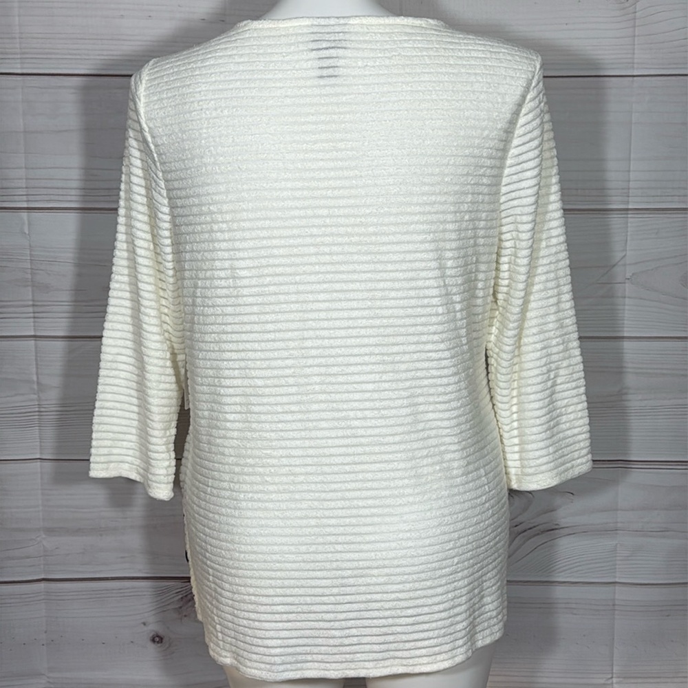 NWT Chico’s Angled Lines Spliced Boat Tunic Top Size 16/XL/Chico’s 3 - Picture 4 of 8